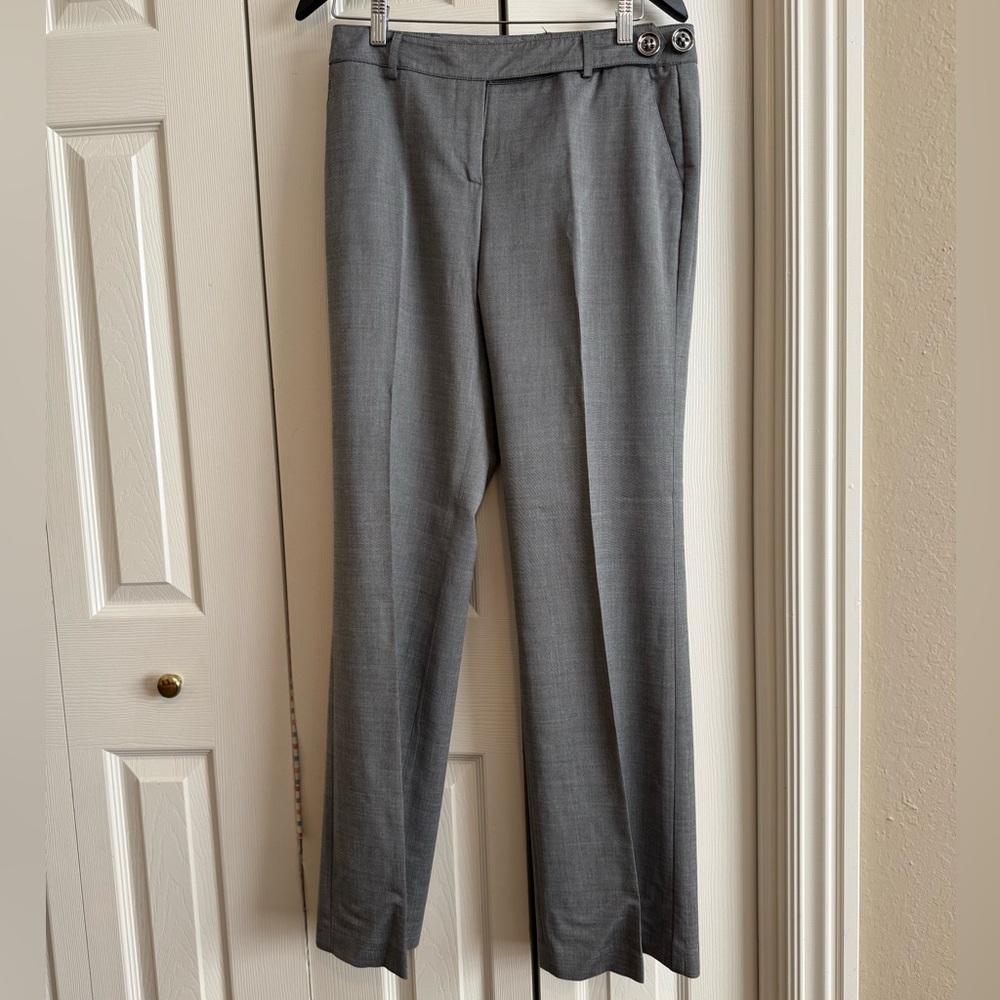 Vintage Votre Nom charcoal gray accent button waist straight leg wool pants